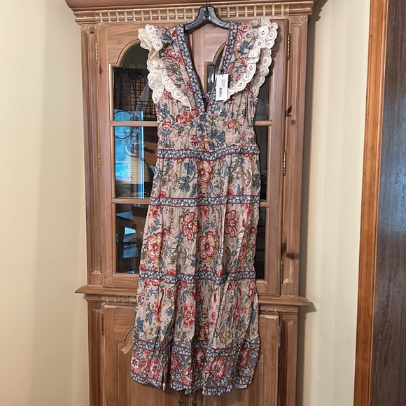 Sea Tess Mix Print Flutter Sleeve Cotton Dress - Picture 3 of 10